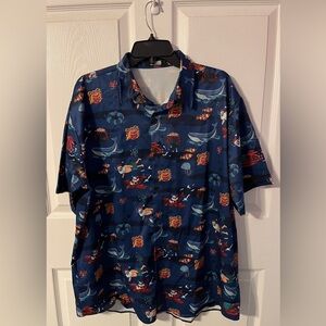 Christmas Nautical-Themed Blue Men's Shirt